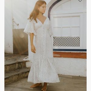 Billabong “kiss the rain” dress , white with black polka dots